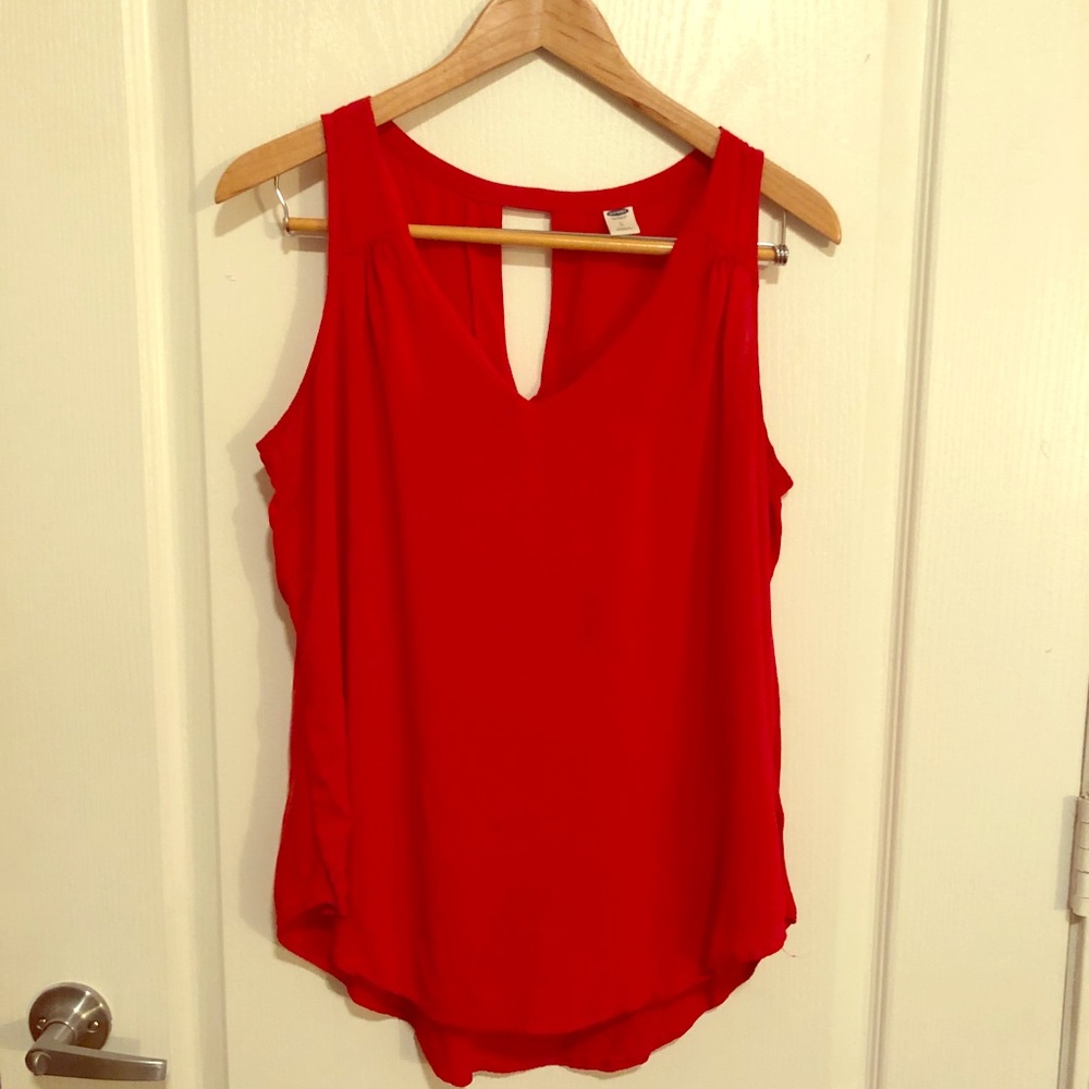 Red V-neck Tank